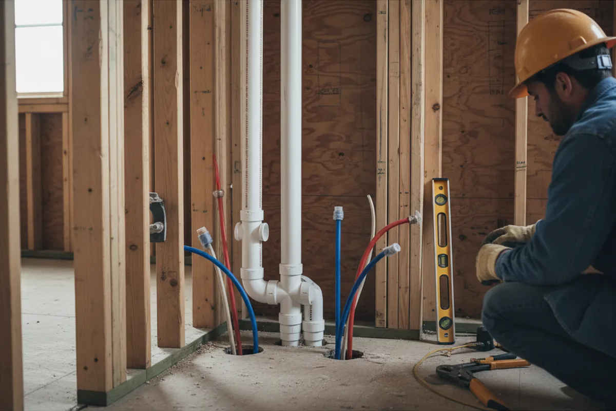 Drain and supply rough-in during Toilet Repair and Installation in West Elkton
